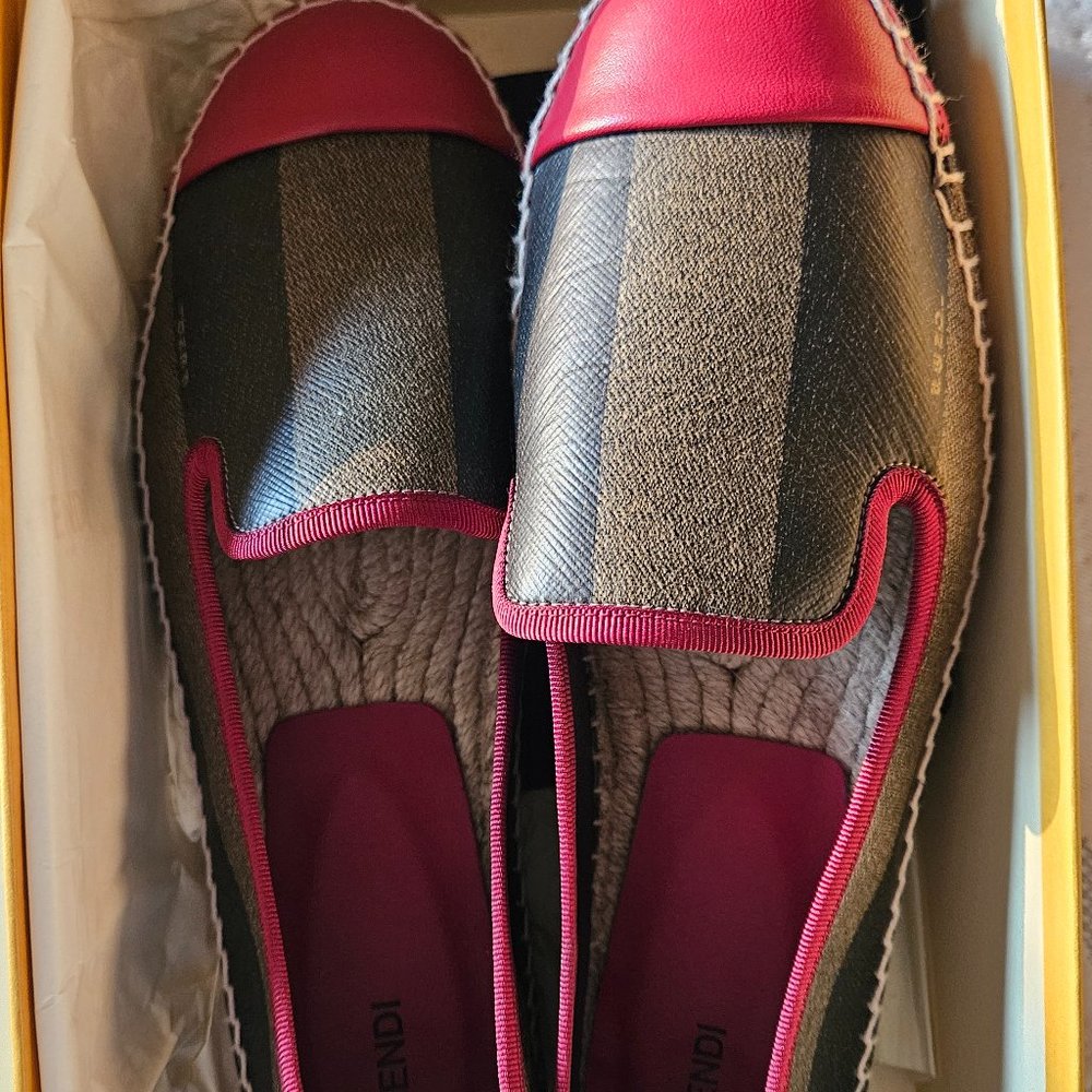 Fendi canvas and jute espadrilles EU 38.5/US 7.5, 8